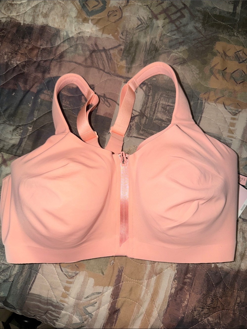 Victoria's Secret Front-Zip Sports Bra in Peach